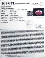 6.50 Ratti Natural New Burma Ruby with Govt. Lab Certificate-(4551)